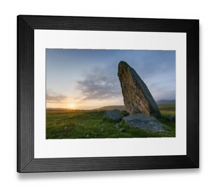 Framed Print : Borastubble standing stone, Shetland, Shetland Islands, Scotland, UK. August, 2014 Framed Print : Borastubble standing stone, Shetland, Shetland Islands, Scotland, UK. August, 2014