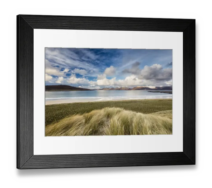 Framed Print : Sand dunes at Luskentyre with view to Taransay. Isle of Harris, Outer Hebrides, Scotland, UK Framed Print : Sand dunes at Luskentyre with view to Taransay. Isle of Harris, Outer Hebrides, Scotland, UK
