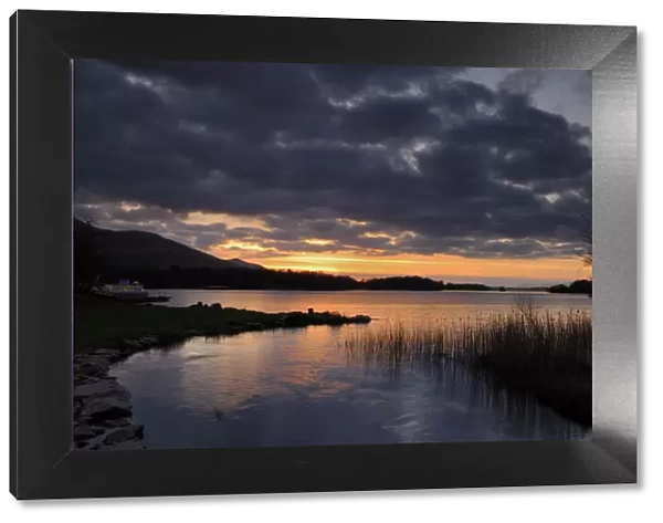 Ross Bay at sunset, Ross Island, Killarney National Park, County Kerry, Republic of Ireland
