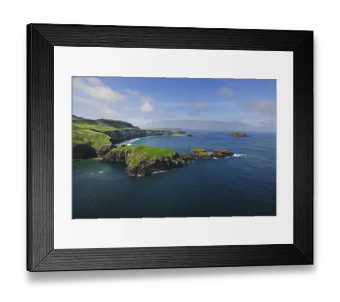 Framed Print : Aerial view of Carrickarade Island, County Antrim, Northern Ireland, UK, September 2009 Framed Print : Aerial view of Carrickarade Island, County Antrim, Northern Ireland, UK, September 2009