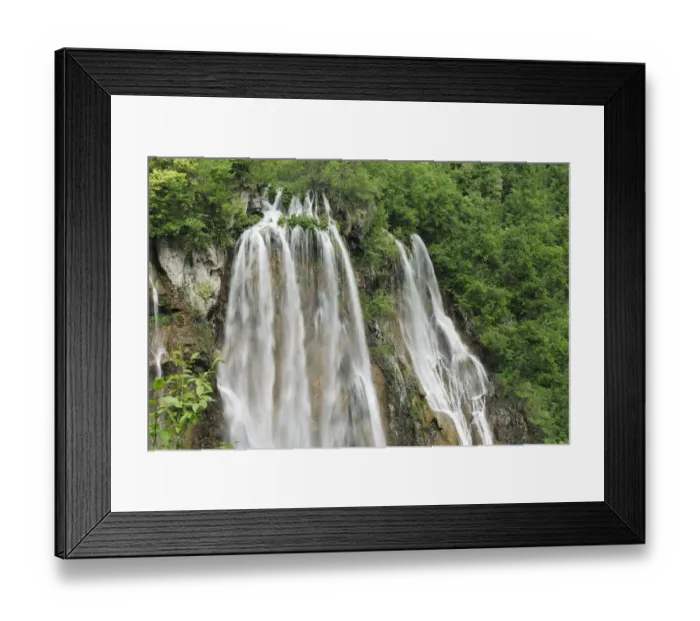 Framed Print : A cascade of waterfalls in woodlands. Plitvice National Park, Croatia, May 2010 Framed Print : A cascade of waterfalls in woodlands. Plitvice National Park, Croatia, May 2010