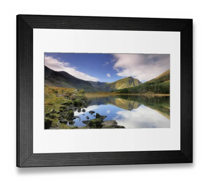 Framed Print : Cummeenduff Lake and Broaghnabinnia mountain, Black Valley, Killarney, County Kerry Framed Print : Cummeenduff Lake and Broaghnabinnia mountain, Black Valley, Killarney, County Kerry