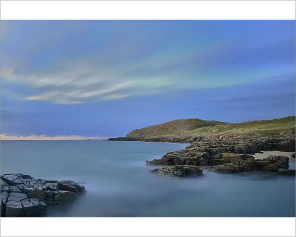 View from Altweary Bay to Melmore Head, Rosguill Peninsula in the early evening, County Donegal