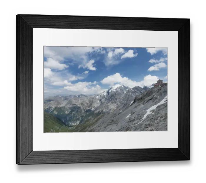 Framed Print : Mountain landscape in Stelvio Pass, Otler Alps, Italy, June Framed Print : Mountain landscape in Stelvio Pass, Otler Alps, Italy, June
