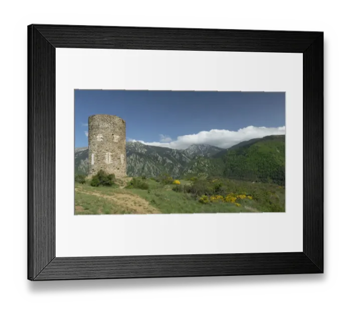 Framed Print : Tour de Goa and mountains of the Pyrenees. Casteil, Pyrenees Orientales, south west France Framed Print : Tour de Goa and mountains of the Pyrenees. Casteil, Pyrenees Orientales, south west France