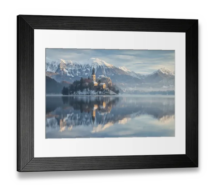 Framed Print : Church of the Assumption of St. Mary and Bled Castle, Bled Island, Julian Alps, Slovenia Framed Print : Church of the Assumption of St. Mary and Bled Castle, Bled Island, Julian Alps, Slovenia