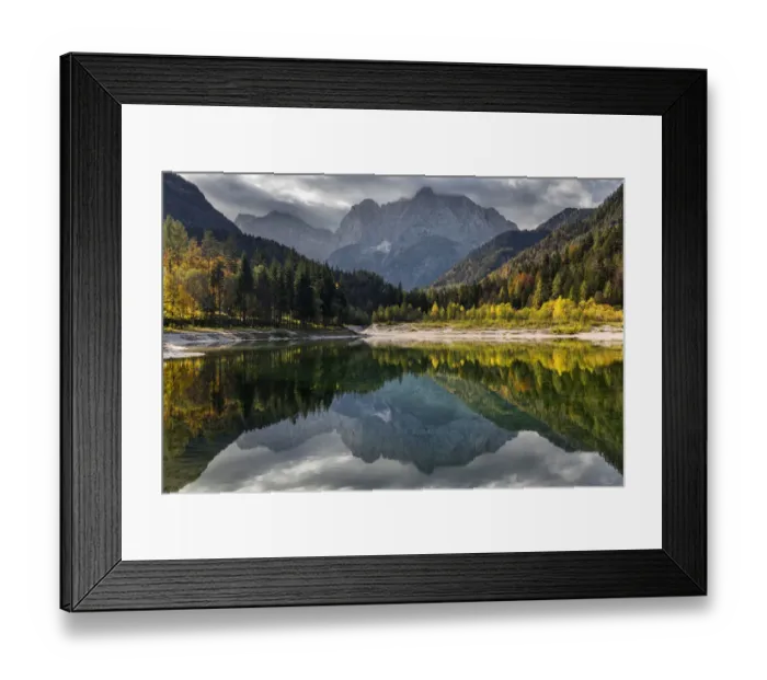 Framed Print : Jasna Lakes in autumn, Kranjska Gora, Julian Alps, Slovenia. October 2014 Framed Print : Jasna Lakes in autumn, Kranjska Gora, Julian Alps, Slovenia. October 2014