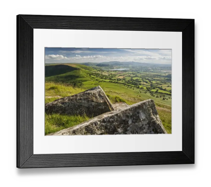 Framed Print : View over Llangors from Mynydd Troed, Brecon Beacons, Powys, Wales, UK. June 2014 Framed Print : View over Llangors from Mynydd Troed, Brecon Beacons, Powys, Wales, UK. June 2014