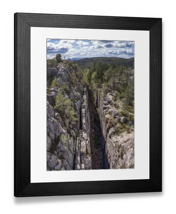 Framed Print : Slattdalsskrevan Gorge, aerial view. Skuleskogen National Park, High Coast World Heritage Site Framed Print : Slattdalsskrevan Gorge, aerial view. Skuleskogen National Park, High Coast World Heritage Site