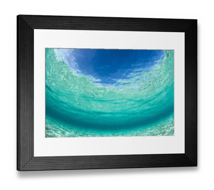 Framed Print : Shallow, turquiose water and the surface, with blue sky. Raja Ampat, West Papua, Indonesia Framed Print : Shallow, turquiose water and the surface, with blue sky. Raja Ampat, West Papua, Indonesia