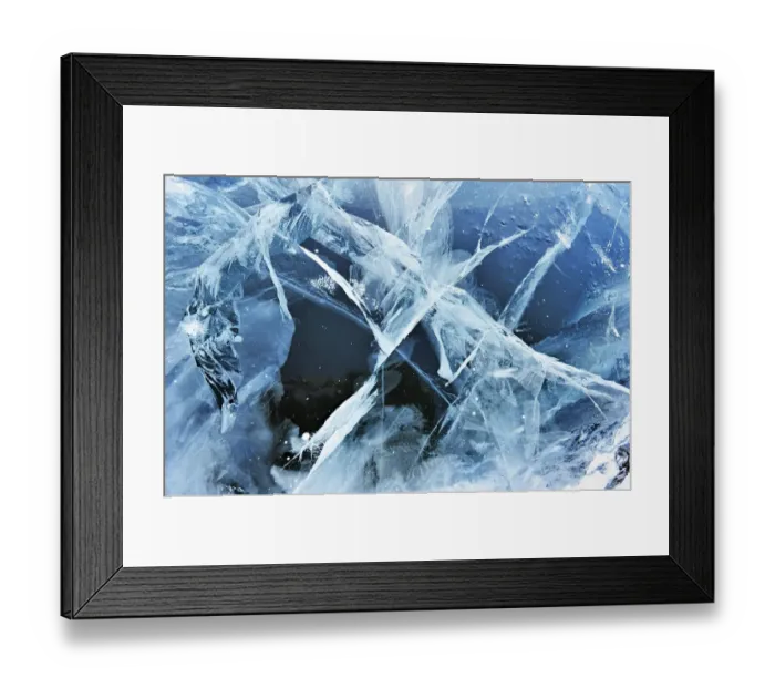 Framed Print : Cracks in the ice of Lake Baikal, Siberia, Russia, March