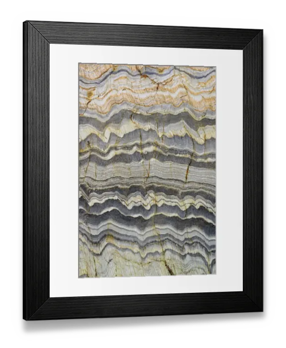 Framed Print : Abstract pattern detail in Slate rock, Kintra, Islay, Scotland