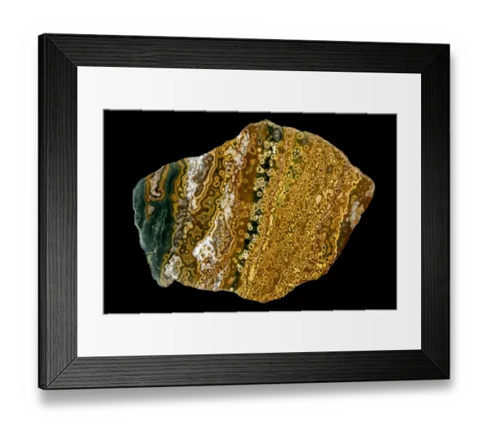 Framed Print : Spherulitic or orbicular chalcedony, ocean jasper, a cryptocrystaline Framed Print : Spherulitic or orbicular chalcedony, ocean jasper, a cryptocrystaline