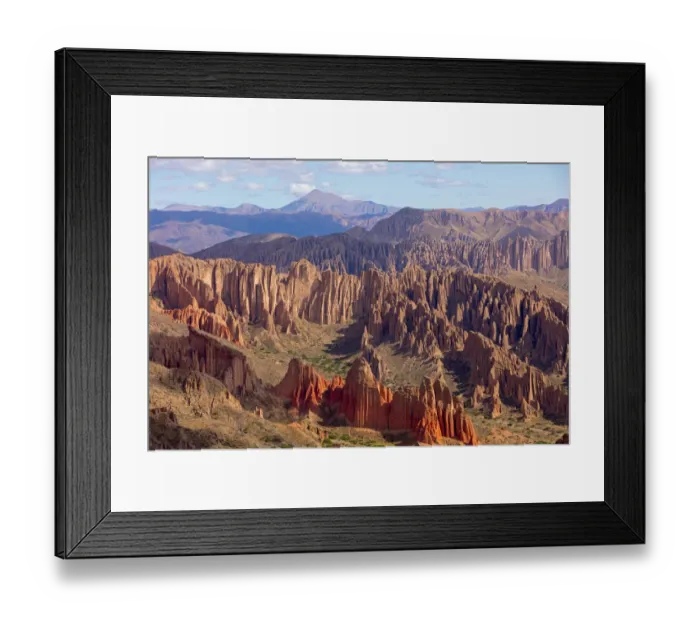 Framed Print : Rugged Bolivia landscape with rock pinnacles. December 2016 Framed Print : Rugged Bolivia landscape with rock pinnacles. December 2016