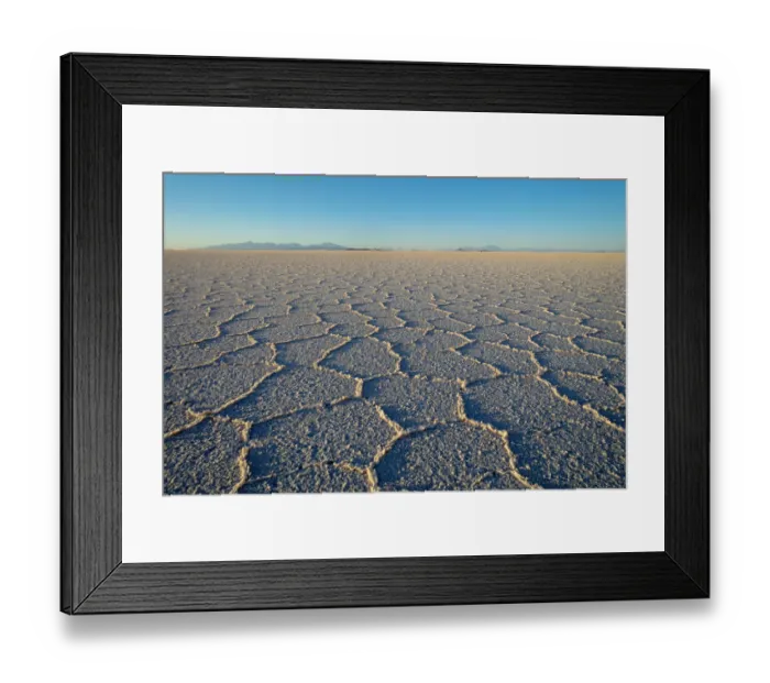 Framed Print : Salt formations on surface of Salar de Uyuni Salt Pan. Bolivia, December Framed Print : Salt formations on surface of Salar de Uyuni Salt Pan. Bolivia, December