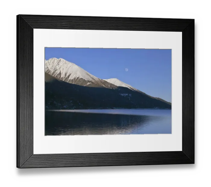 Framed Print : Mountain landscape reflected in lake, Basongcuo National Park, Qinghai-Tibet Plateau