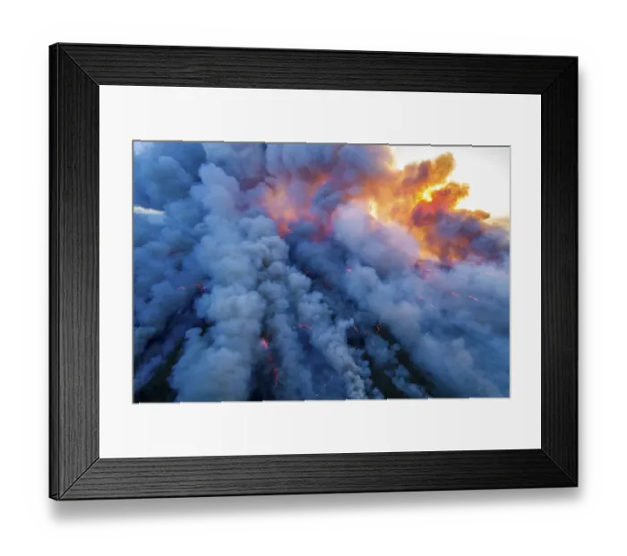 Framed Print : Aerial view of smoke in controlled burn, Everglades National Park, Florida. May 2011 Framed Print : Aerial view of smoke in controlled burn, Everglades National Park, Florida. May 2011