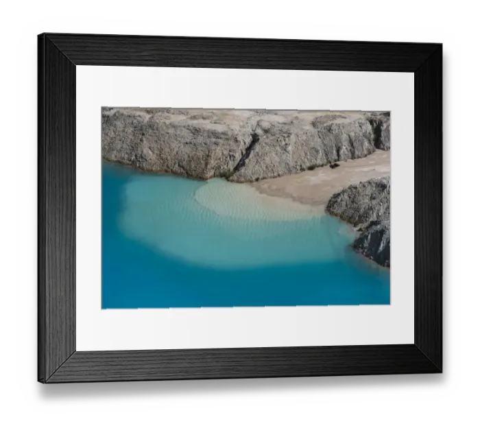 Framed Print : Bauxite mine, blue water caused by industrial runoff, minerals into local water, Linden town Framed Print : Bauxite mine, blue water caused by industrial runoff, minerals into local water, Linden town