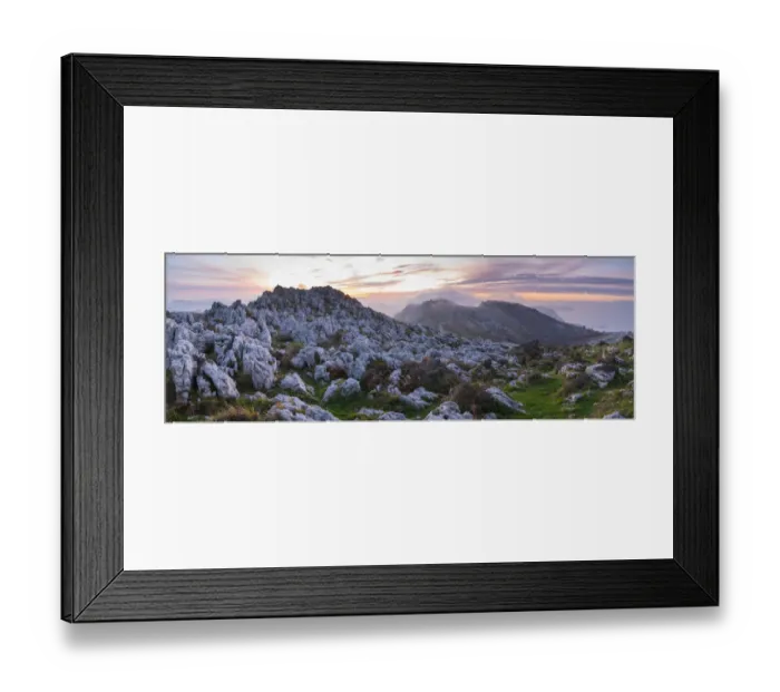 Framed Print : Panoramic landscape of Cerredo mountain at sunset, Castro Urdiales, Cantabria, Spain