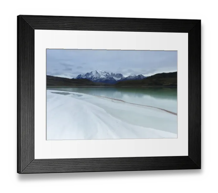 Framed Print : Shore of lake in Torres del Paine. Patagonia, Puerto Natales, Chile Framed Print : Shore of lake in Torres del Paine. Patagonia, Puerto Natales, Chile