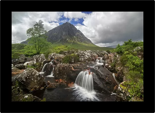 The Scottish mountain Buachaille Etive Mor in Glen Etive near Glencoe in the Highlands of Scotland