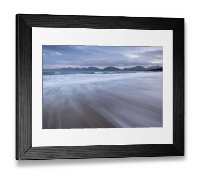 Framed Print : Luskentye beach, mountains and incoming tide, Isle of Lewis and Harris, Outer Hebrides Framed Print : Luskentye beach, mountains and incoming tide, Isle of Lewis and Harris, Outer Hebrides