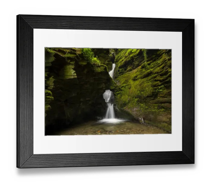 Framed Print : Merlins Well waterfall at St Nectans Glen, near Tintagel, North Cornwall, UK Framed Print : Merlins Well waterfall at St Nectans Glen, near Tintagel, North Cornwall, UK