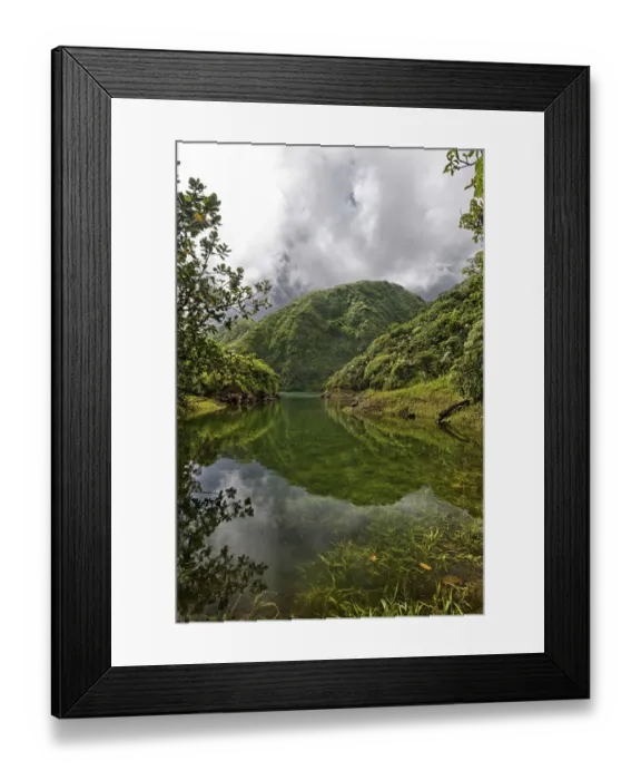 Framed Print : High altitude Boeri Lake in old volcano crater, Morne Trois Pitons National Park Framed Print : High altitude Boeri Lake in old volcano crater, Morne Trois Pitons National Park