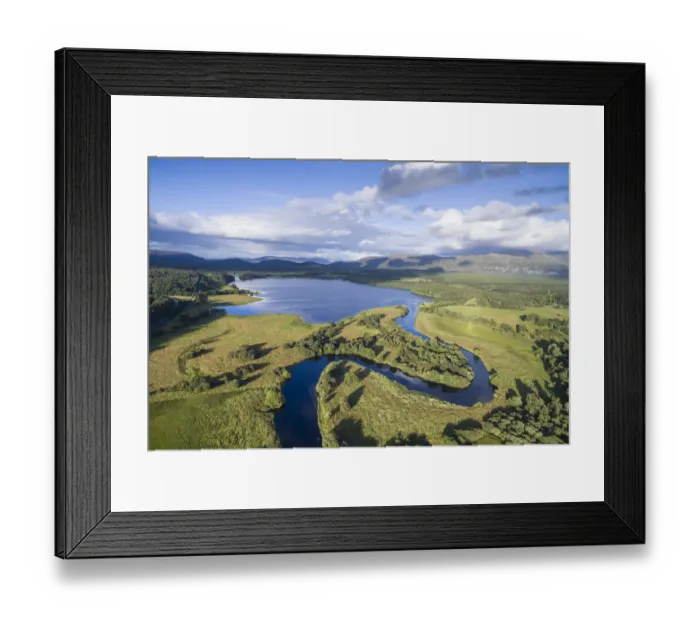Framed Print : River Spey meandering through Insh Marshes into Loch Insh, Cairngorms National Park Framed Print : River Spey meandering through Insh Marshes into Loch Insh, Cairngorms National Park