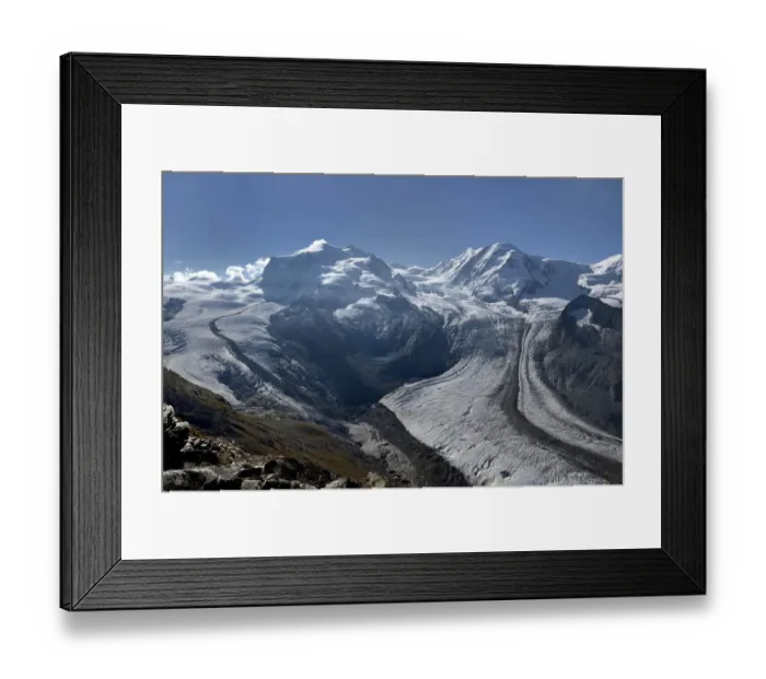 Framed Print : Gorner glacier with Mont Rose and Lyskamm, Swiss Alps, Valais, Switzerland. September 2018 Framed Print : Gorner glacier with Mont Rose and Lyskamm, Swiss Alps, Valais, Switzerland. September 2018