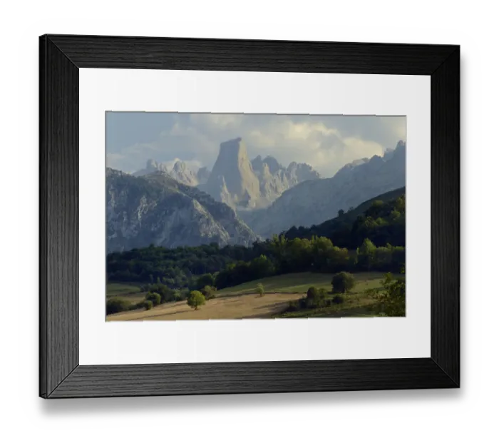 Framed Print : View towards Naranjo de Bulnes (Picu Urriellu) a distinctive 2519m limestone peak Framed Print : View towards Naranjo de Bulnes (Picu Urriellu) a distinctive 2519m limestone peak