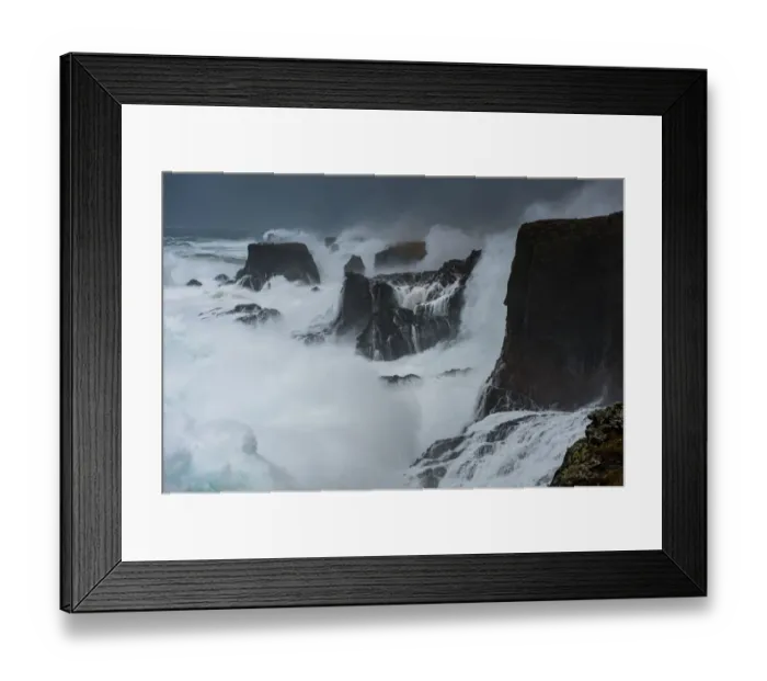Framed Print : Big storm hitting cliffs, with waves breaking over the top, Shetland, Scotland, UK, July Framed Print : Big storm hitting cliffs, with waves breaking over the top, Shetland, Scotland, UK, July