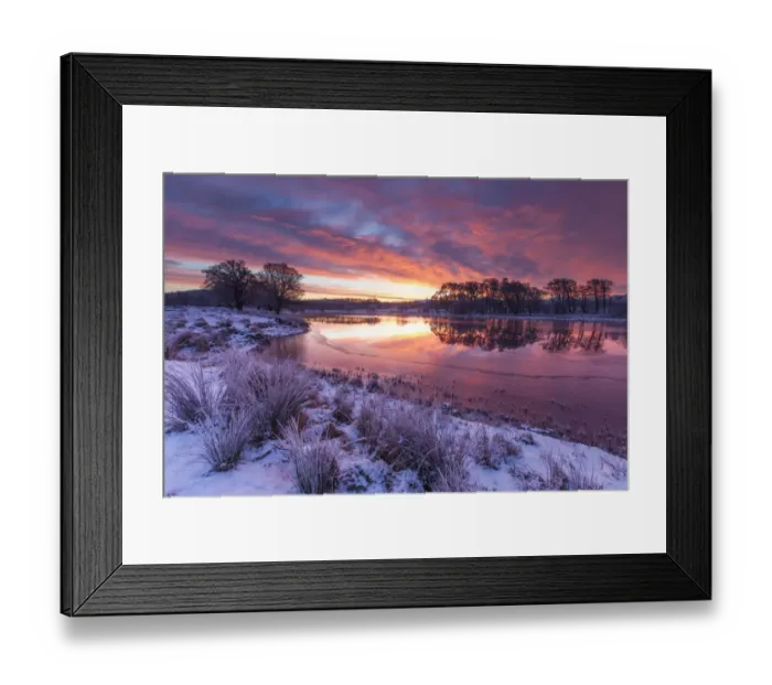 Framed Print : River Spey on winters dawn, Cairngorms National Park, Scotland, UK. January Framed Print : River Spey on winters dawn, Cairngorms National Park, Scotland, UK. January