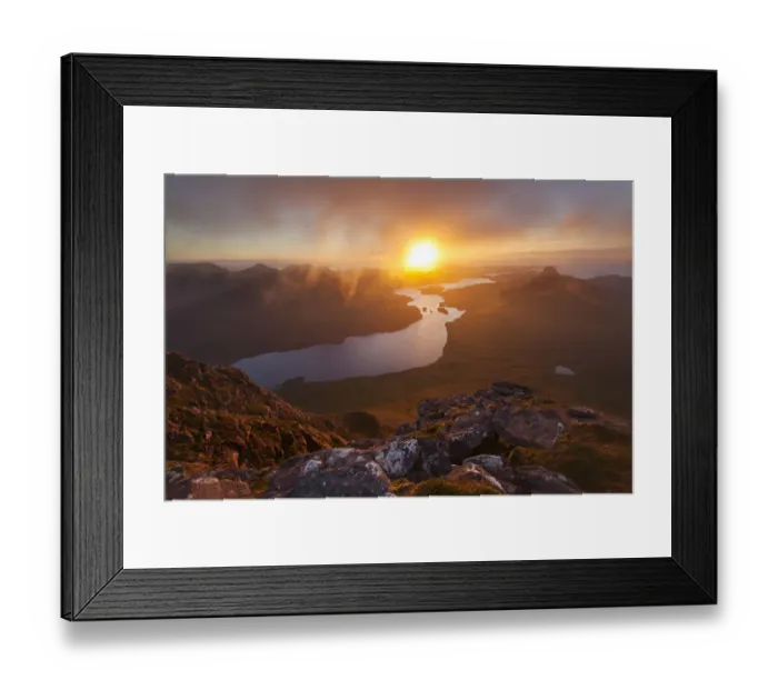 Framed Print : Loch Lurgainn and Stac Pollaidh from Cul Beag, at sunset, Assynt, Highlands, Scotland Framed Print : Loch Lurgainn and Stac Pollaidh from Cul Beag, at sunset, Assynt, Highlands, Scotland