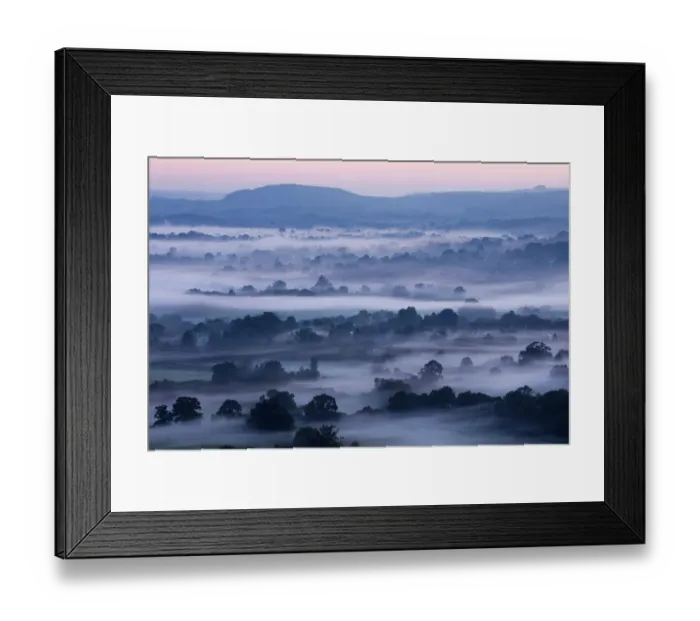 Framed Print : Misty morning in the Blackmore Vale, Dorset, England, UK, September 2015 Framed Print : Misty morning in the Blackmore Vale, Dorset, England, UK, September 2015
