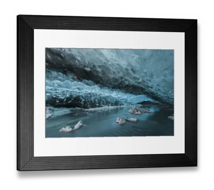 Framed Print : Inside an ice cave in the Vatnajokull Glacier, near Jokulsarlon, Iceland, March Framed Print : Inside an ice cave in the Vatnajokull Glacier, near Jokulsarlon, Iceland, March