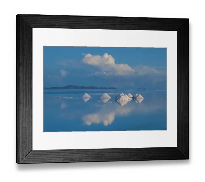 Framed Print : Salt cones on the Salar de Uyuni, Bolivia. March. The Salar is the worlds largest salt flat Framed Print : Salt cones on the Salar de Uyuni, Bolivia. March. The Salar is the worlds largest salt flat