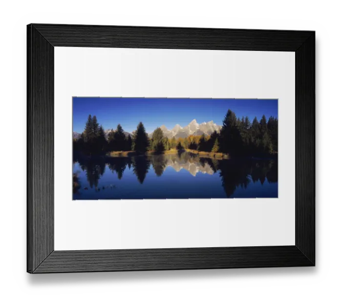 Framed Print : Teton mountains reflected in lake, Schwabacher Landing, Grand Teton NP, Wyoming, September Framed Print : Teton mountains reflected in lake, Schwabacher Landing, Grand Teton NP, Wyoming, September