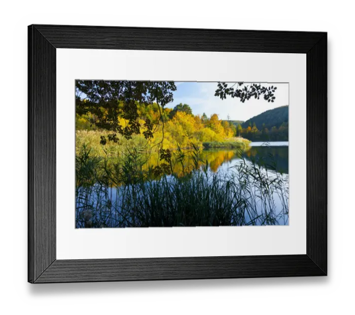 Framed Print : Lake with forest reflected in surface, Plitvice Lakes National Park, Lika, Croatia Framed Print : Lake with forest reflected in surface, Plitvice Lakes National Park, Lika, Croatia
