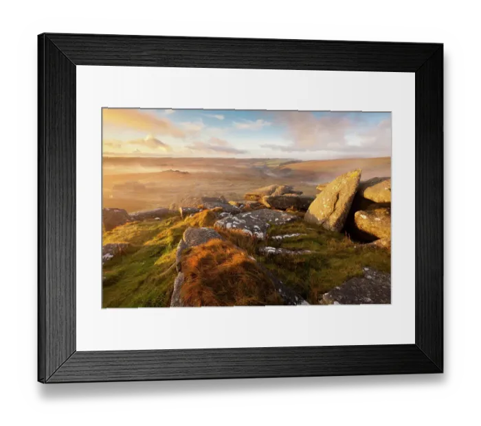 Framed Print : RF- Moorland view from Littaford Tor, near Two Bridges, Dartmoor National Park, Devon, England, UK, October 2012 Framed Print : RF- Moorland view from Littaford Tor, near Two Bridges, Dartmoor National Park, Devon, England, UK, October 2012