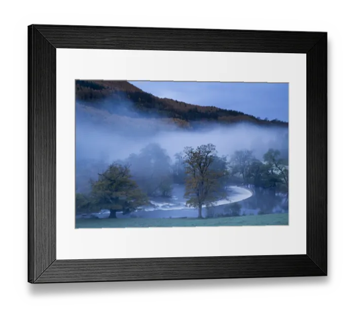 Framed Print : Autumn mist in Dee Valley (Dyffryn Dyfrdwy) near Llangollen, Denbighshire, Wales, UK Framed Print : Autumn mist in Dee Valley (Dyffryn Dyfrdwy) near Llangollen, Denbighshire, Wales, UK