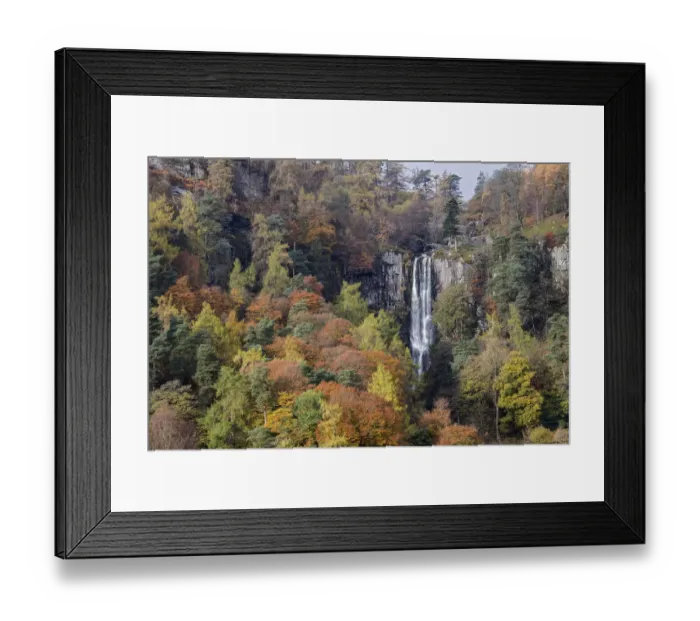 Framed Print : Pistyll Rhaeadr waterfall in autumn - highest in Wales near Llanrhaeadr-ym-Mochnant Framed Print : Pistyll Rhaeadr waterfall in autumn - highest in Wales near Llanrhaeadr-ym-Mochnant