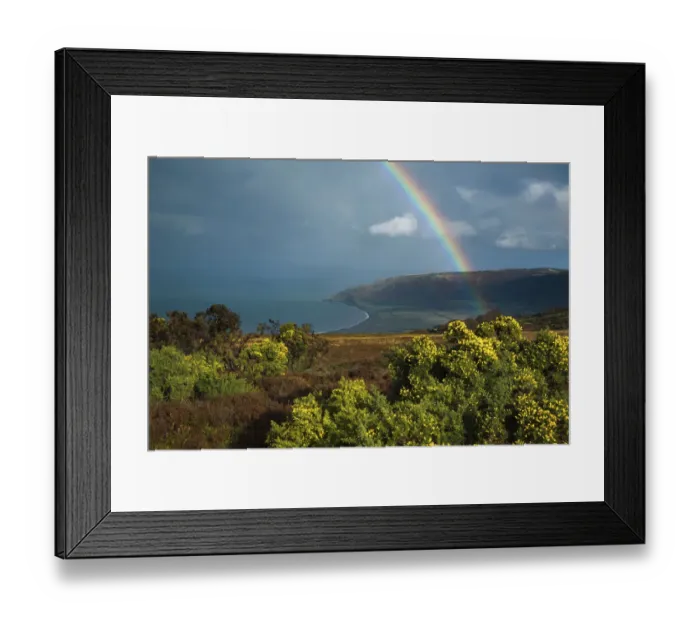 Framed Print : Autumnal landscape on Porlock Hill with Dunkerry Beacon beyond, Exmoor National Park Framed Print : Autumnal landscape on Porlock Hill with Dunkerry Beacon beyond, Exmoor National Park