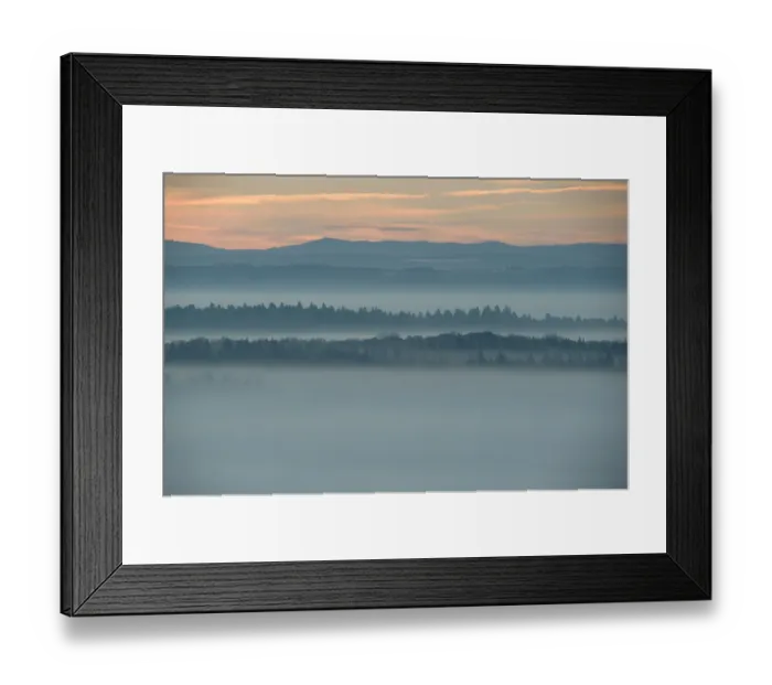 Framed Print : Morning mist over Vosges Mountain, France, October Framed Print : Morning mist over Vosges Mountain, France, October