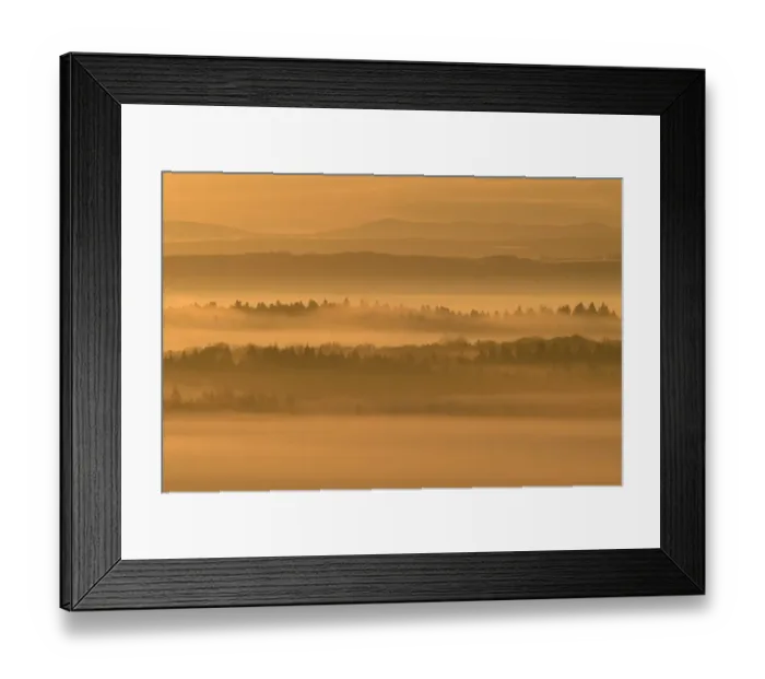 Framed Print : Morning mist over Vosges mountain, France, October Framed Print : Morning mist over Vosges mountain, France, October