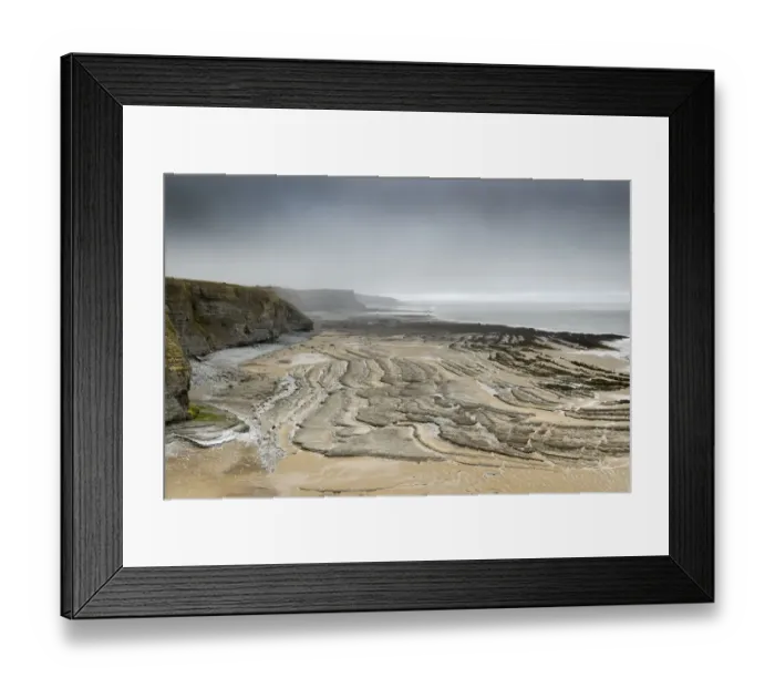 Framed Print : Several faults cutting through Jurassic age, Liassic Limestones (Blue Lias) near Southerndown Framed Print : Several faults cutting through Jurassic age, Liassic Limestones (Blue Lias) near Southerndown