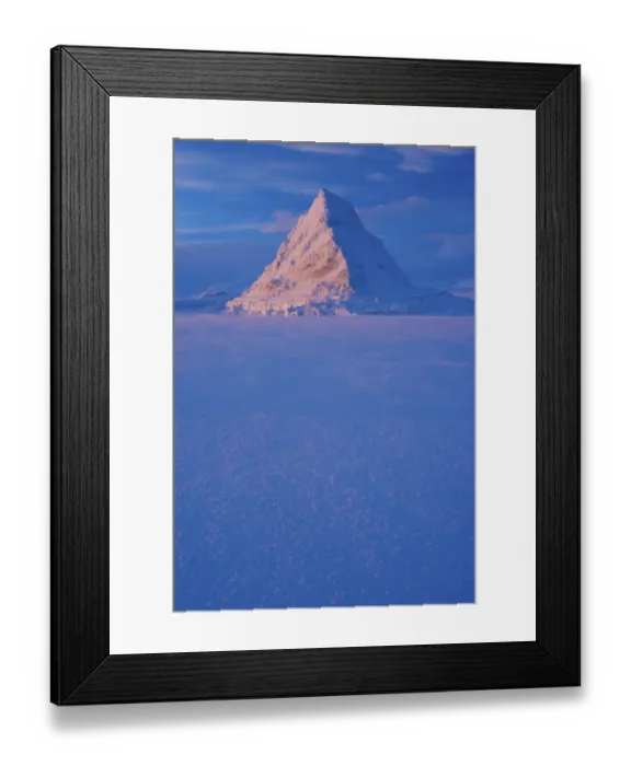 Framed Print : Pyramid of sea ice catching the first rays of the returning sun in the high Arctic Framed Print : Pyramid of sea ice catching the first rays of the returning sun in the high Arctic
