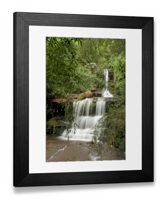Framed Print : Waterfall cascading over red sandstone rock following overnight storm. Carefree Valley Framed Print : Waterfall cascading over red sandstone rock following overnight storm. Carefree Valley