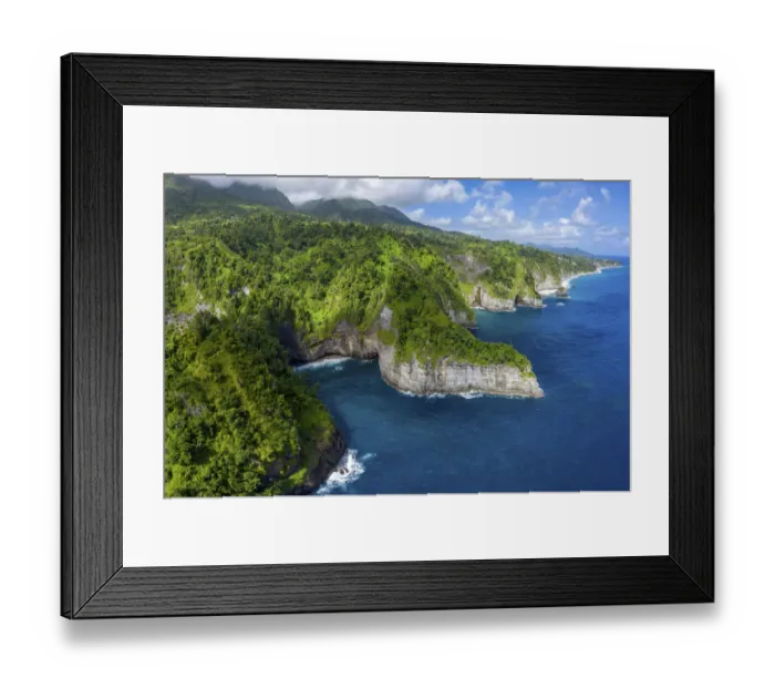 Framed Print : Aerial view of Glassy Point, East Coast of Dominica, West Indies. December 2019 Framed Print : Aerial view of Glassy Point, East Coast of Dominica, West Indies. December 2019