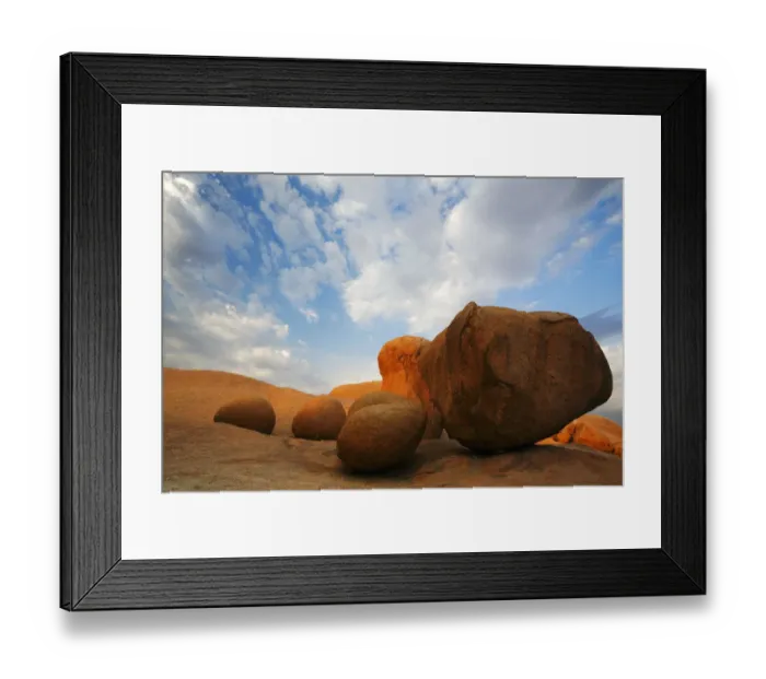 Framed Print : Granite boulders in Spitzkoppe mountains, Namib Desert, Namibia, October Framed Print : Granite boulders in Spitzkoppe mountains, Namib Desert, Namibia, October